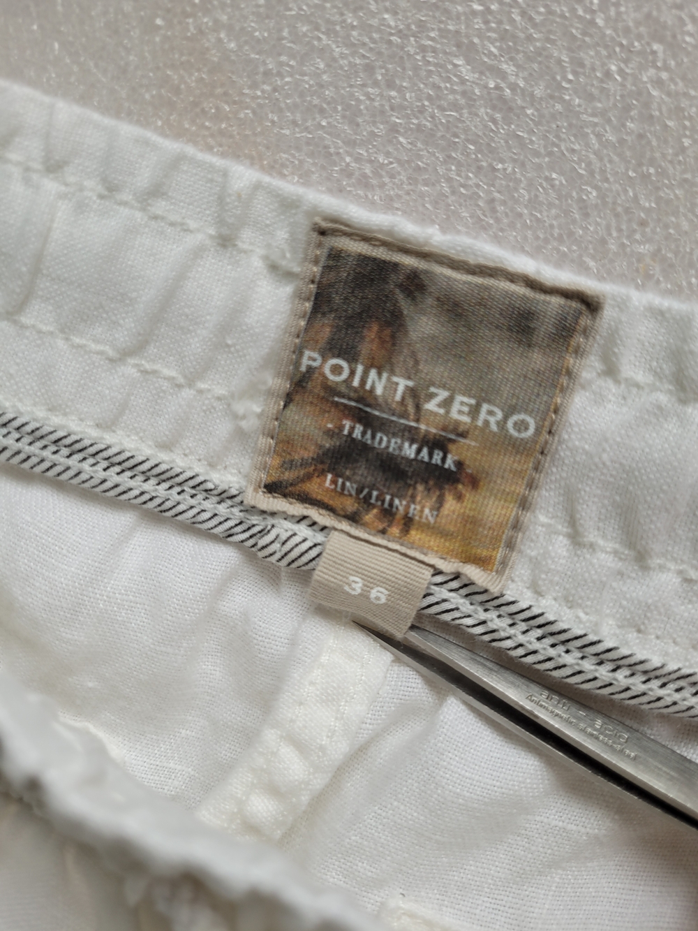 100% Linen Bermuda Shorts Oyster White Size 36 Fits XXL - Picture 6 of 15